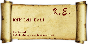 Káldi Emil névjegykártya
