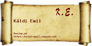 Káldi Emil névjegykártya